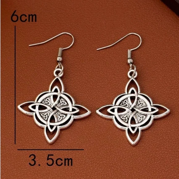 Any 4/$25! Silver Celtic Drop Earrings - Picture 5 of 7